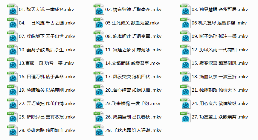 [乱世英雄吕不韦] [DVD源码提取MPG2封入MKV][29全集 50G]