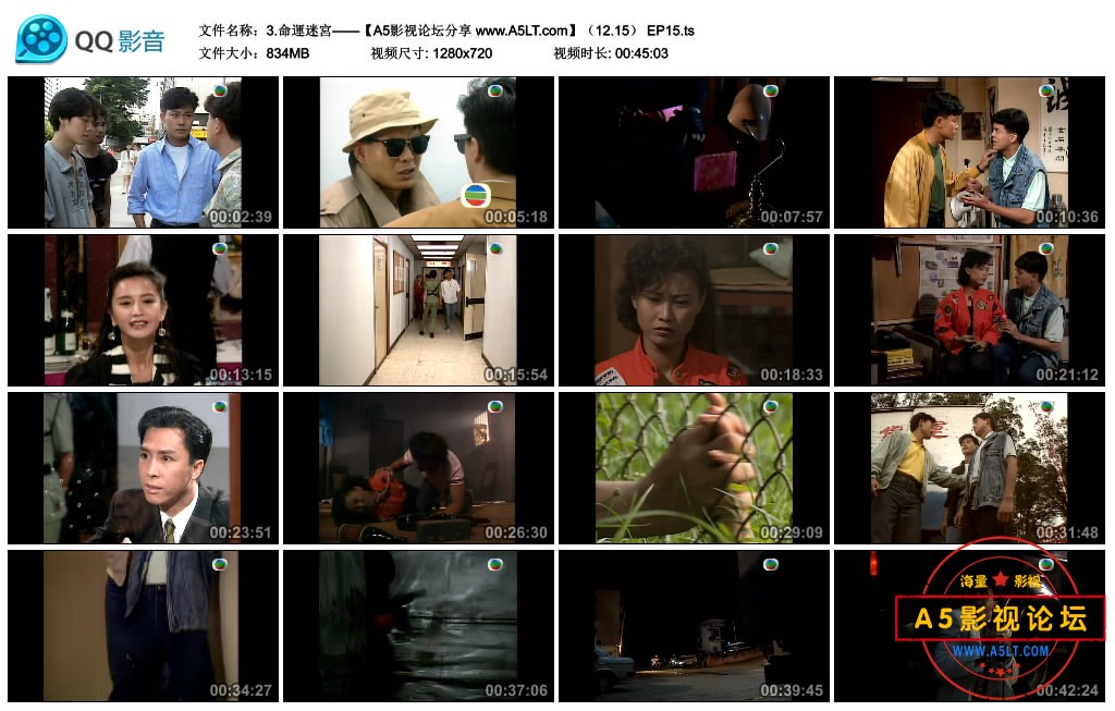 [香港TVB][命运迷宫][百度云网盘下载][GOTV源码TS][720P高清12.15G/每集830M][1991年][甄子丹/黎美娴][国语 ...