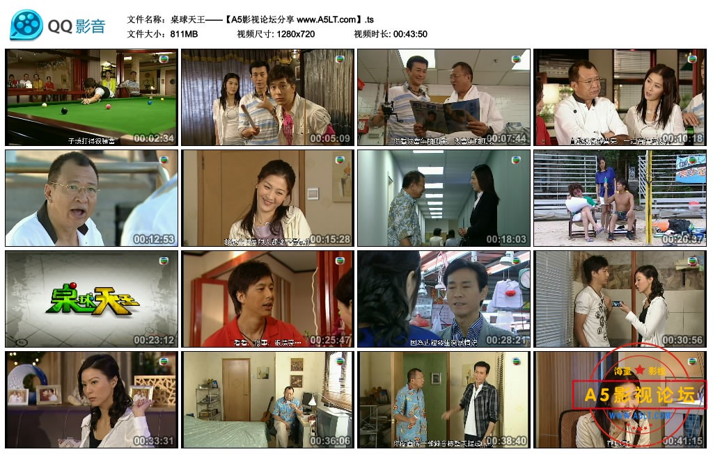 [香港TVB][桌球天王/台球天王][GOTV源码][720P高清/15G/每集780M][2009年][国语/粤语外挂字幕][百度网盘资  ...