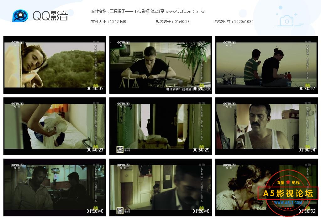 [土耳其电影][三只猴子][百度云网盘资源下载][1080P高清MKV/1.5G][2008年][央译配音][国语字幕]