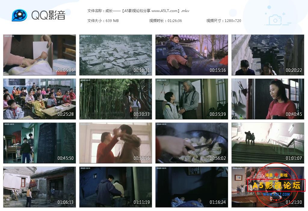 [老电影][成长][百度云网盘资源下载][720P高清MKV/640M][1998年][徐可心/张建新/胡飒]