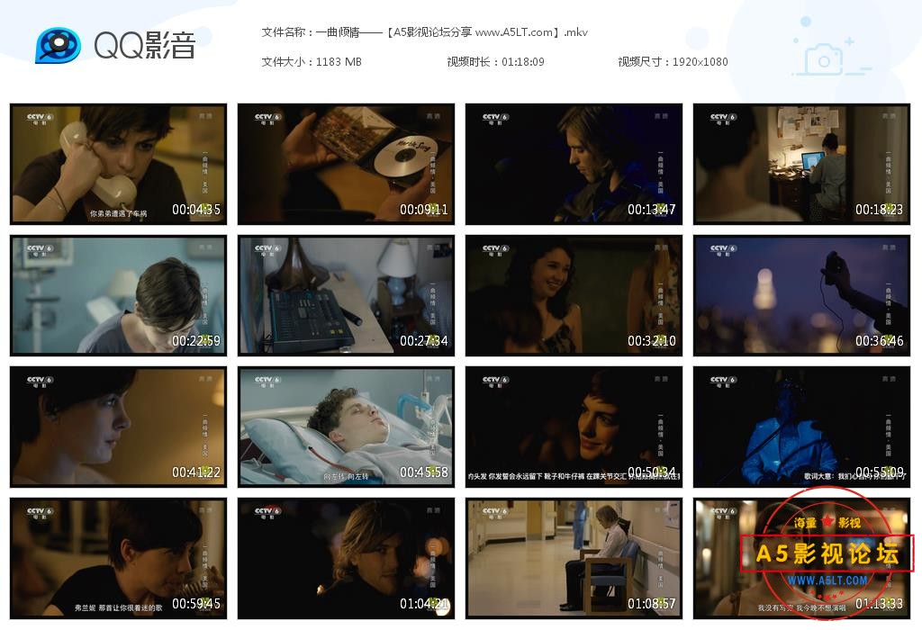 [美国电影][一曲倾情][百度云网盘资源下载][1080P高清MKV/1.16G][2014年][央译配音][国语][字幕]