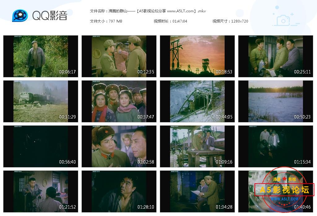 [老电影][沸腾的群山][百度云网盘资源下载][720P高清MKV/800M][1976年][张连文/石宝光/徐长有][无字幕]