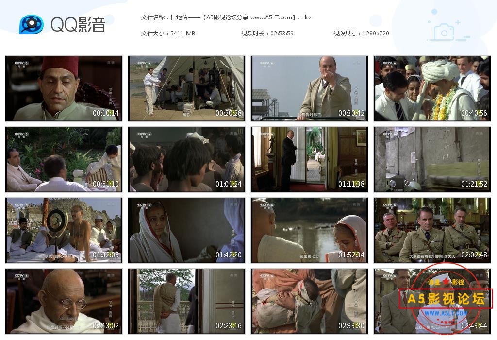 [英国/印度/美国电影][甘地传][百度云网盘资源下载][720P高清MKV/5.2G][1982年][央译配音][中字幕]