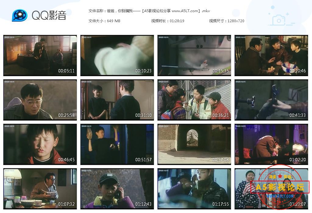 [国产老电影][爸爸，你别骗我][百度云网盘资源下载][720P高清MKV/650M][1996年][方子哥/李骁/谭希和][无字  ...