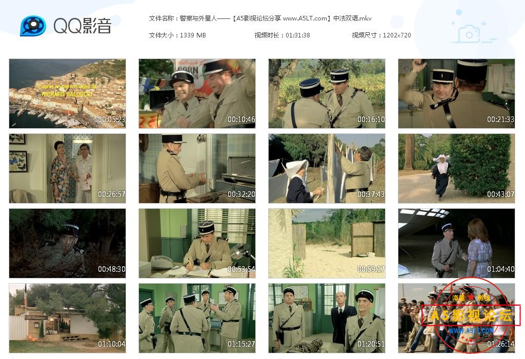 [路易·德·菲奈斯电影][警察与外星人][百度云网盘资源下载][720P高清MKV/1.3G][1981年][国法双语][中字幕]
